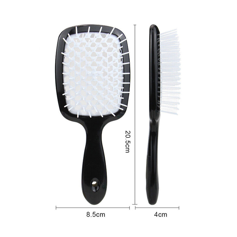 Hollow Detangling Hairdressing Comb Wet Dry Hair Scalp Plate Combs (Black) Newly