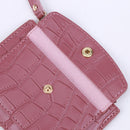 Fashion Women Simple Wallet PU Leather Multi-Slot Zipper Keychain Small Card