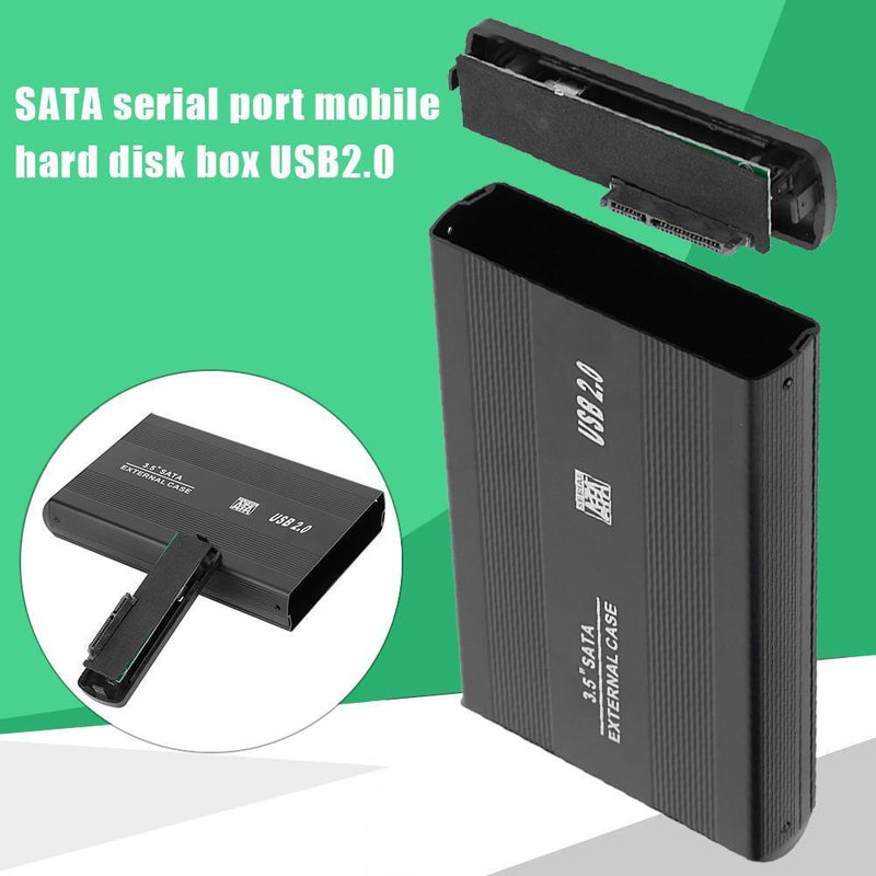 3.5"" SATA HDD to USB2.0 Adapter Aluminum Alloy External Hard Drive Enclosure