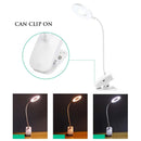 White for Bedside Table Lamp Headboard Clip On LED Table Light Ring Shape