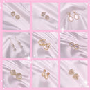 Fashion Party Copper Petal Opal Circle Ear Stud Dangle Earrings Ear Nail