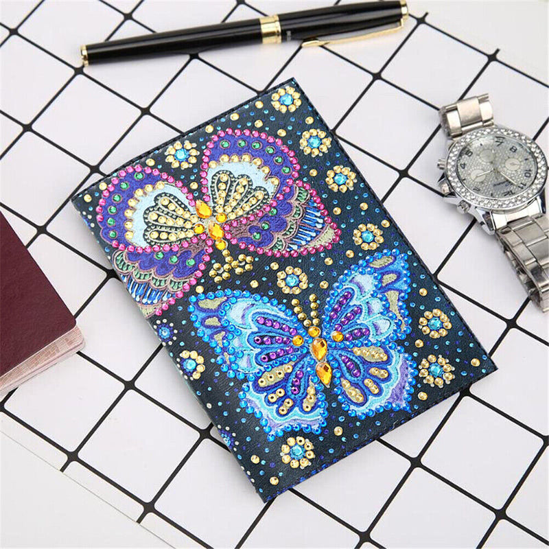 Butterfly Special Shaped Diamond Painting DIY Leather Passport Protective Cover