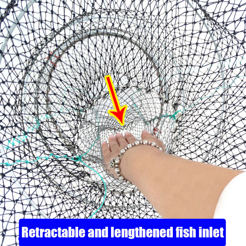 Foldable Fishing Cast Net Crab Trap Fish Cages Fish Loach Crayfish Shrimp Net
