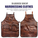 Hairdresser Leather Work Clothes Salon Barber Shop Multi Pockets Denim Apron