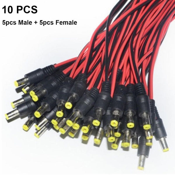 Wire 12V Male Female Socket Jack Adapter Cable DC Power Pigtail Plug Connector