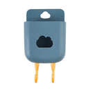 Phone Wall Mounted Holder Detachable Hook Plug Charging Organizer (Blue) Newly