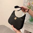 Retro Totes Bag Women Solid Small Casual Underarm Handle Handbag (Black)