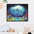 Painting By Numbers Kit DIY Sea Dolphin Hand Painted Canvas Oil Art Picture
