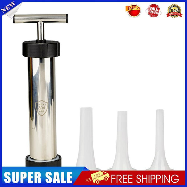 Manual Sausage Maker Stainless Steel Stuffer Homemade Syringe Meat Filler