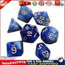 7pcs/Set Dichromatic Dices Digital Polyhedron Starry Sky Dice (Blue White) Newly