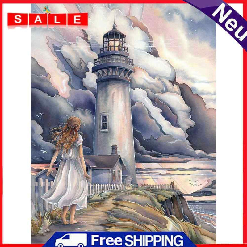Lighthouse After Storm Oil Paint By Numbers DIY Handpainted Home Decoration Gift