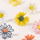 Korean Style Asymmetrical Women Earrings Daisy Flower Jewelry Stud Earrings