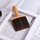 Wood Handle Neck Face Duster Hairbrush Salon Cutting Hairdressing Styling Tool