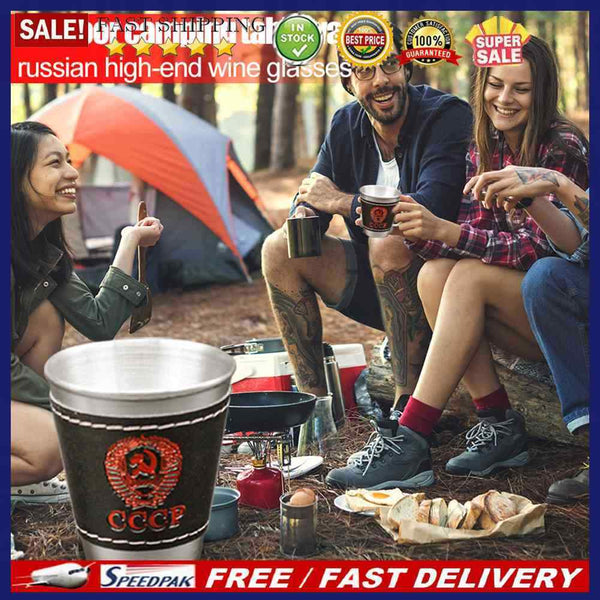 Stainless Steel Wine Cups Set Outdoor Beer Whiskey Glasses Water Mugs Tableware