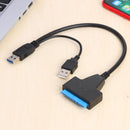 For 2.5 inch SATA/HDD Case SATA to Dual USB3.0 High Speed 5Gbps Adapter Cable