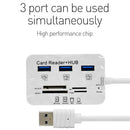 3 Ports 3.0 USB HUB Combo Mini Portable USB Splitter High W3 Speed Reader J3S2