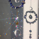 #A Crystal Diamond Prisms Hanging Light Catcher Moon Star Ornament for Living Ro