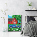 Farm Car Oil Paint By Numbers DIY Handpainted on Canvas Wall Art Gift Unframed