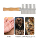Pet Dematting Flea Comb Cats Dog Grooming Hair Removes Brush (Double Side) Newly