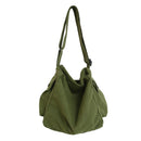 Soft Canvas Shoulder Crossbody Bag Large Capacity Casual Handbags (Coffee)