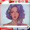5D DIY Purple Hair Girl Special Shape Diamond Painting Rhinestone Picture