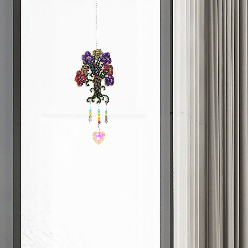 #A 2x Crystal Wind Chime Diamond Prisms Light Catchers Pendant Hanging Indoor De