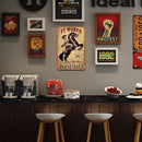 Tin Plates Wall Signs Retro Painting Riding Horse Metal Plate Poster for Bar