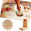 Wood Handle Paint Seal Retro Plant Pattern Classic DIY Envelope Wax Seal Stam