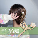 Lily Flower Hairpin Women Metal Hair Claw Barrette Headband Ponytail Crab A4Q8