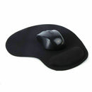 ANTI-SLIP BLACK MOUSE MAT PAD WITH FOAM WRIST SUPPORT REST N3F5 S6E6 & PC W4V8