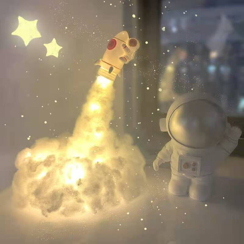 Clouds Rocket Astronaut DIY LED Bedside Night Light for Kids Bedroom Decorative