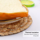 Woven Placemats, Water Hyacinth Heat Resistant Non-Slip Round Braided Tablema