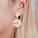 Korean Drop Earrings Daisy Flower Women Sweet Ear Studs Summer Female Jewelry