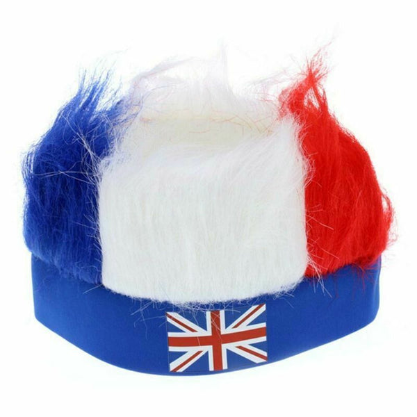 Dress Head Covers Jubilee Hats Red White Blue Headband Wig Union Jack Flag