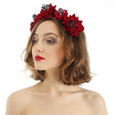 Props Wedding Garland Hair Wreath Halloween Headbands Red Rose Crown