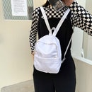 Women Fashion Backpack Nylon Schoolbag Solid Color College Casual Book Bags