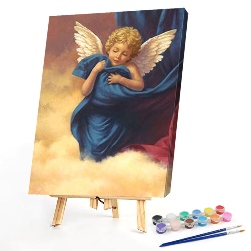 Frameless Painting By Numbers Angel with Wings DIY Handmade Drawing On Canvas