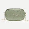 Lace Flower Shoulder Handbags Women Chain PU Leather Crossbody Bags (Green)