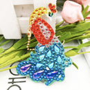4pcs DIY Full Drill Diamond Key Chain Phenix Pendant Embroidery Keyrings Craft