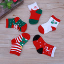 5 Pairs Snowflake Deer Printed Cotton Socks Baby Socks Christmas Gift(M)