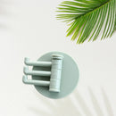 Bathroom Wall Hanging Rotatable 3 Hooks Adhesive Bracket Holder (Green) Newly