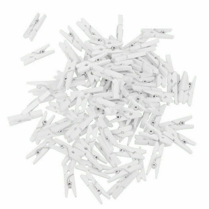 Mini White Wooden Clothe Photo Paper Peg Scrapbooking R5 Clothespin J5N4 S4 Q5X2