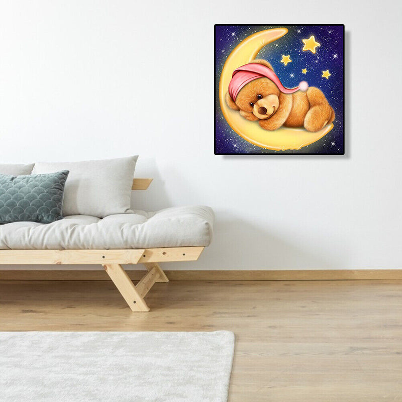 5D DIY Full Drill Diamond Painting Moon Bear Cross Stitch Embroidery Craft