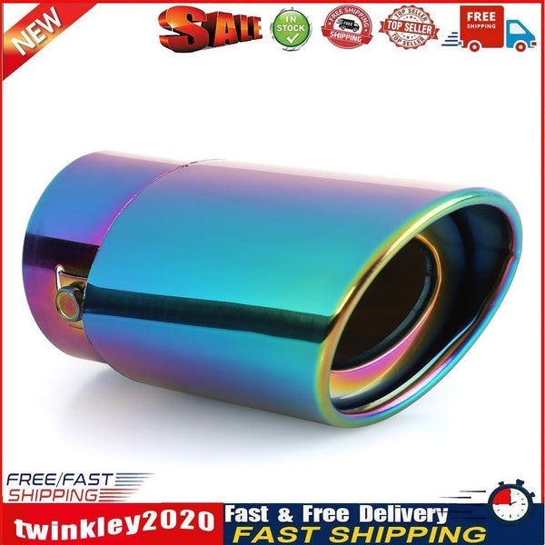 Burnt Multicolor Straight Stainless Steel Car Exhaust Tip Muffler Silencer Newly