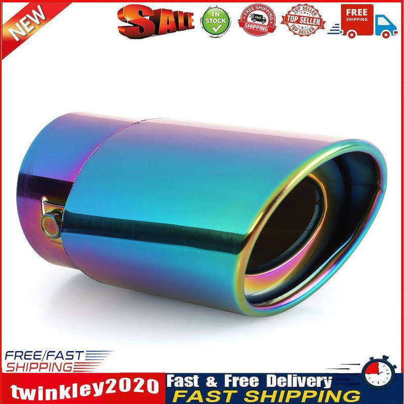 Burnt Multicolor Straight Stainless Steel Car Exhaust Tip Muffler Silencer Newly