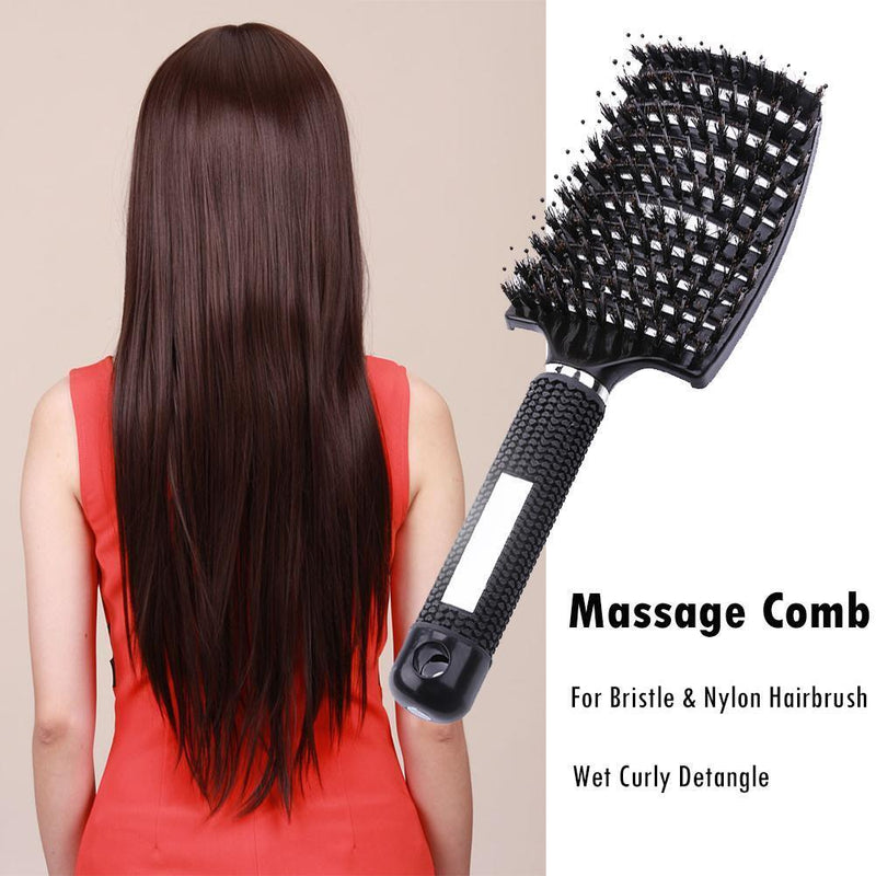 Hair Scalp Massage Comb Anti-Static Straight Curly Hair Styling Brush(Black