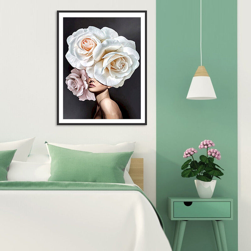 40x50cm Oil Paint By Numbers Flower Girl Frameless Picture Home Room Decoration