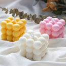 Round Cube Candle Plaster Mould Cavities Silicone Square Bubble Dessert Molds