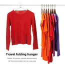5pcs Clothes Foldable Hanger Anti-skid Home Travel Portable Supply (White) Newly
