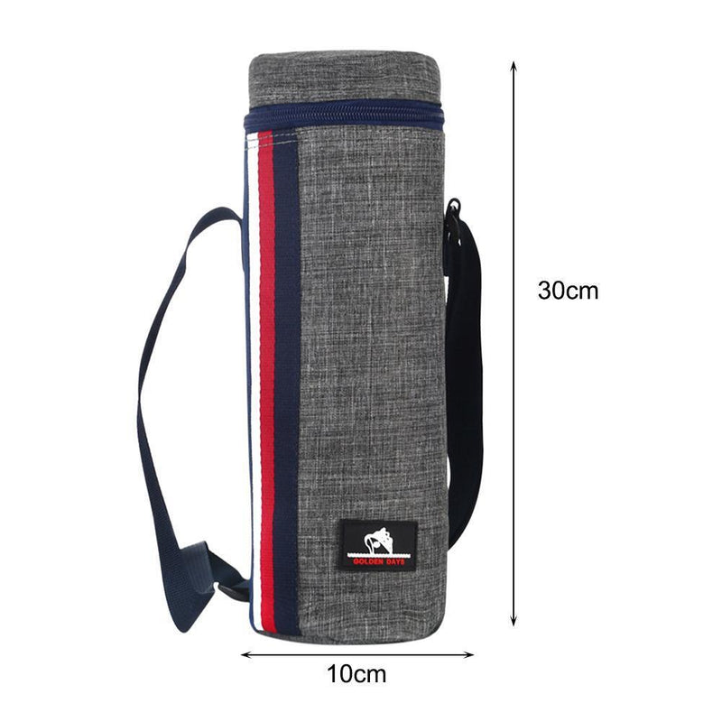 Oxford Cloth Beach Cooler Insulation Ice Pack for Outdoor (Dark Grey Striped)